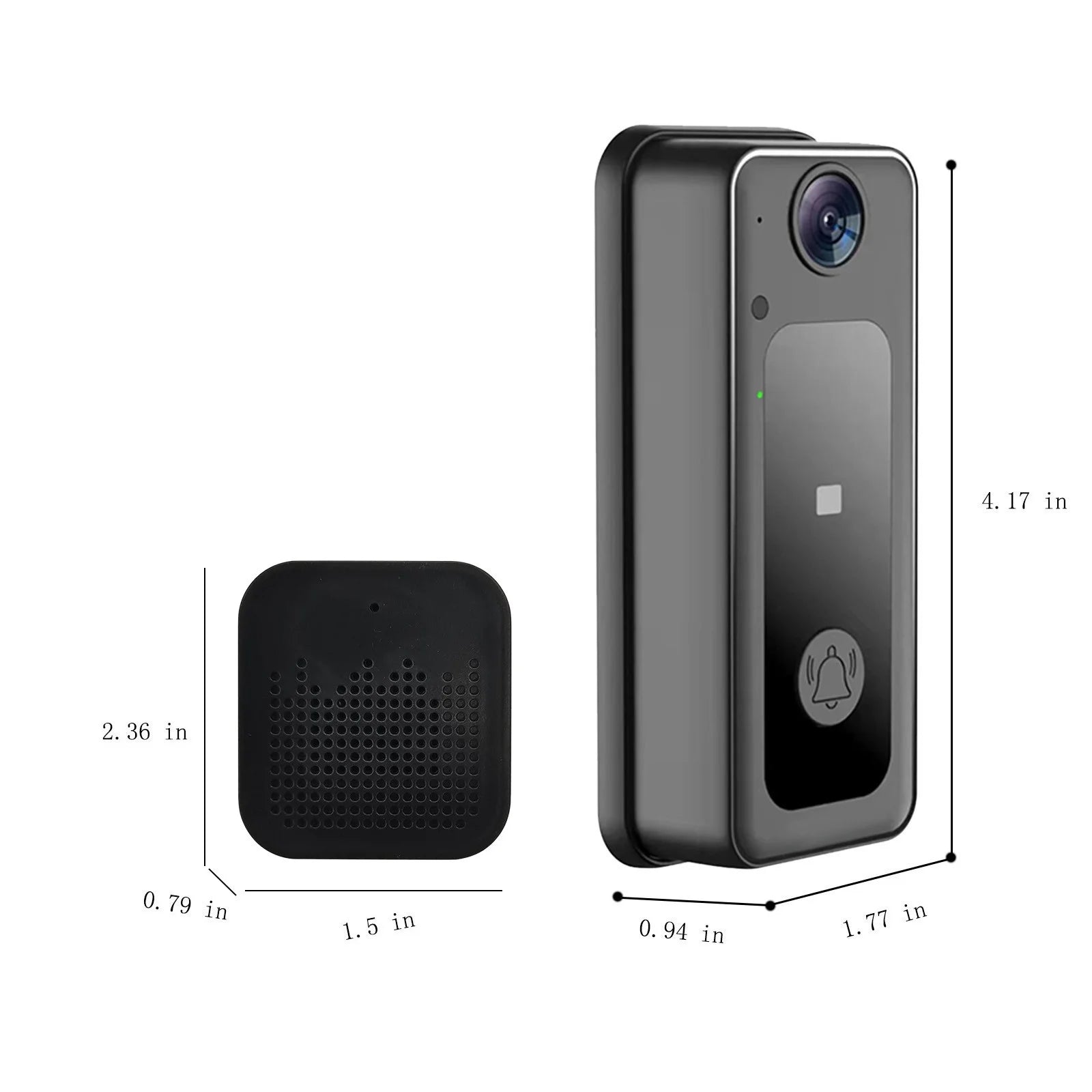 Doorbell Camera Wireless with Chime, Video Doorbell,Smart Wireless Remote Video Doorbell Intelligent Visual Doorbell Home Intercom HD Night Vision Wifi Rechargeable Security Door Doorbell