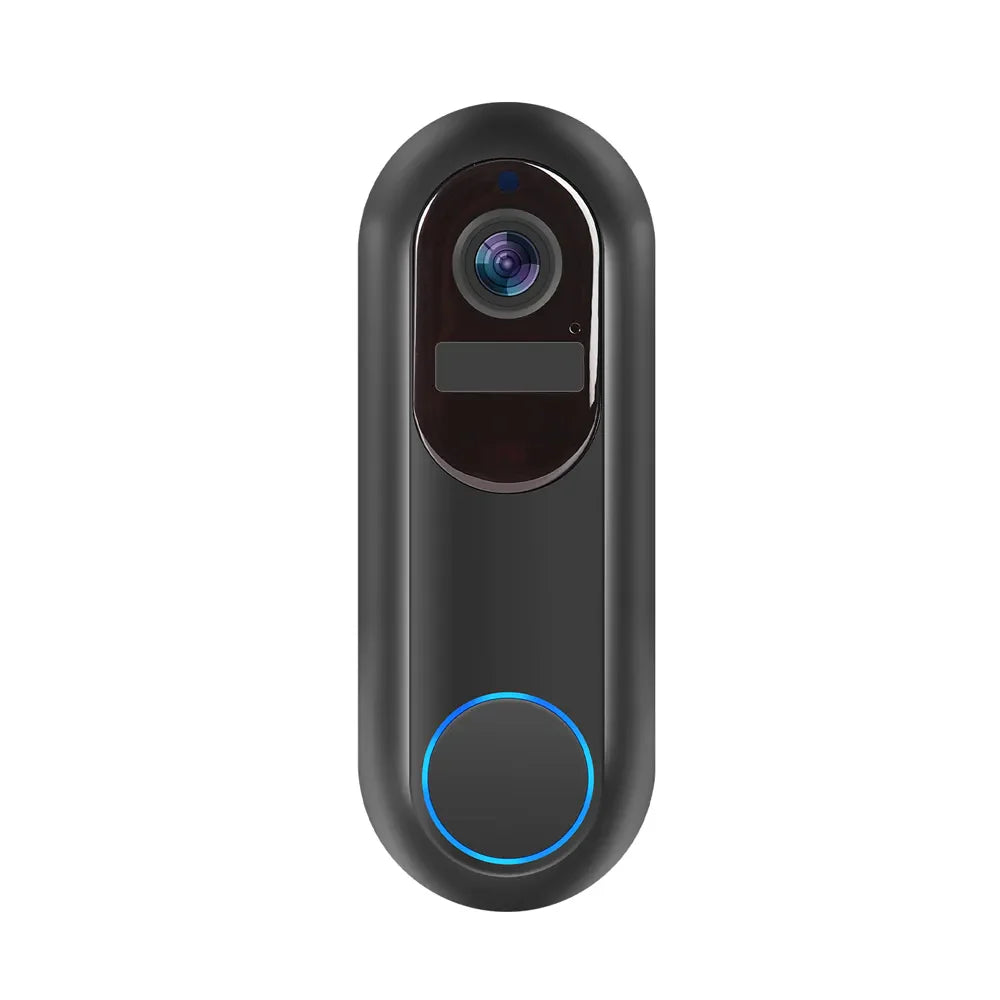 halovision doorbell camera with camera and button on a white background